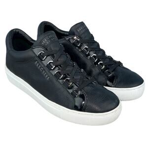 Skechers Street Los Angeles Rise Fit Leather Black Lace Up Sneaker